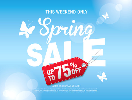 Spring sale poster, vector illustrationのイラスト素材