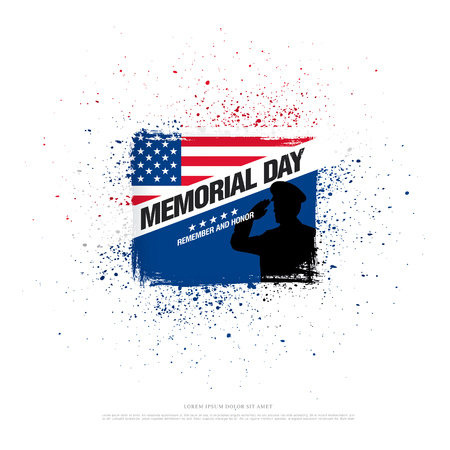 Memorial day. Remember and honor. Vector illustrationのイラスト素材