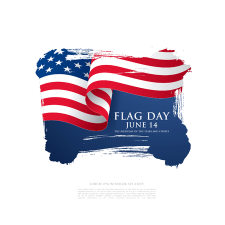 Flag Day in the United States, vector illustrationのイラスト素材