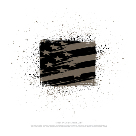 Flag of the United States, brush stroke backgroundのイラスト素材