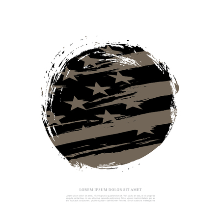 Flag of the United States, brush stroke backgroundのイラスト素材
