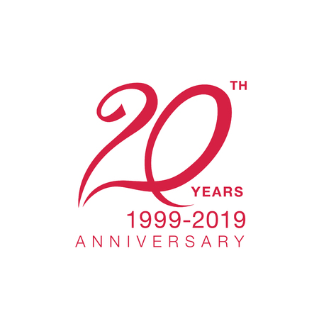 20th anniversary emblem. Twenty years anniversary celebration symbolのイラスト素材