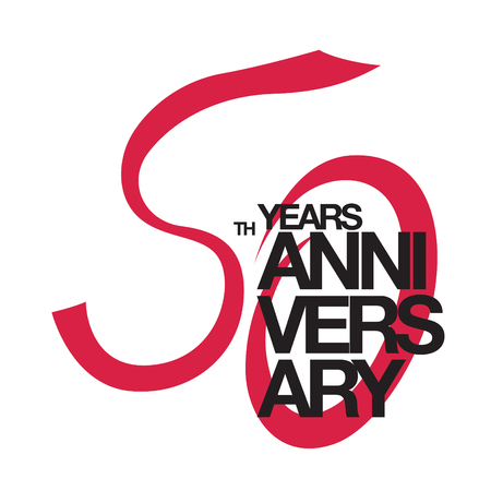50th anniversary emblem. Fifty years anniversary celebration symbolのイラスト素材