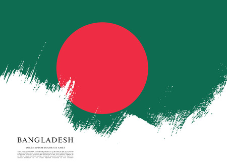 Flag of Bangladesh, brush stroke backgroundのイラスト素材