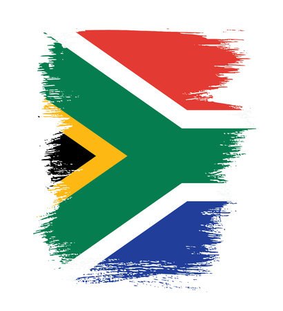 Flag of South Africa, brush stroke backgroundのイラスト素材