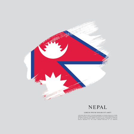 Flag of Nepal brush stroke backgroundのイラスト素材