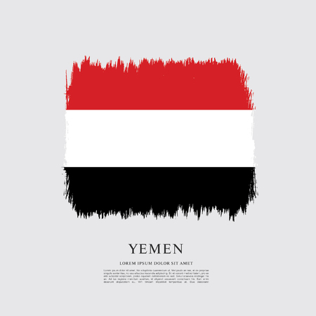 Flag of Yemen brush stroke backgroundのイラスト素材