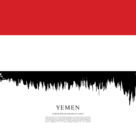 Flag of Yemen brush stroke backgroundのイラスト素材