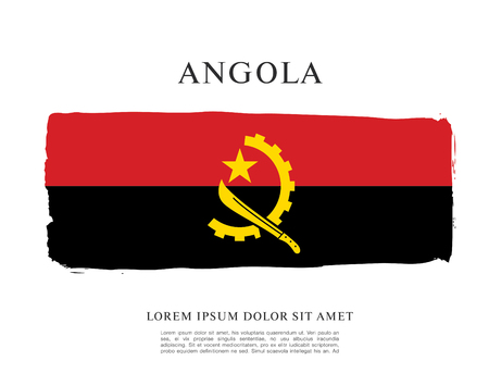 Flag of Angola brush stroke backgroundのイラスト素材