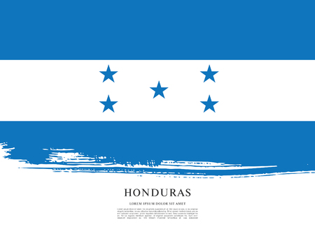 Flag of Honduras, brush stroke background.のイラスト素材