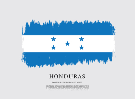 Flag of Honduras brush stroke backgroundのイラスト素材