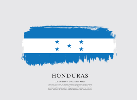 Flag of Honduras brush stroke backgroundのイラスト素材