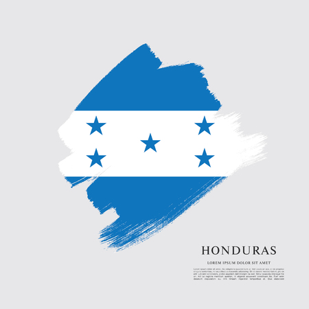 Flag of Honduras brush stroke backgroundのイラスト素材