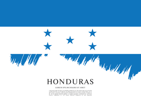 Flag of Honduras brush stroke backgroundのイラスト素材