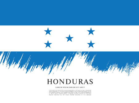 Flag of Honduras brush stroke backgroundのイラスト素材