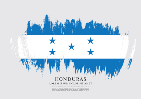 Flag of Honduras brush stroke backgroundのイラスト素材