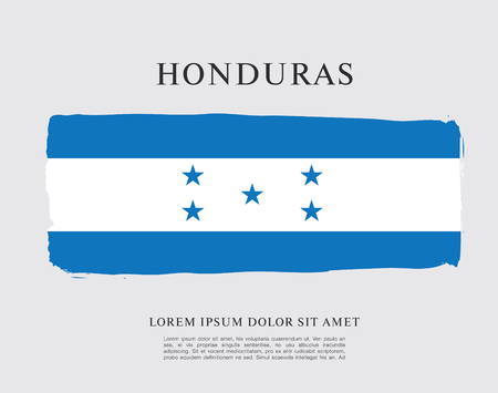 Flag of Honduras brush stroke backgroundのイラスト素材