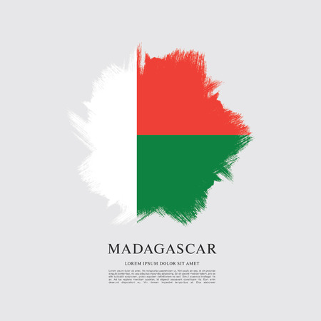 Flag of Madagascar brush stroke backgroundのイラスト素材