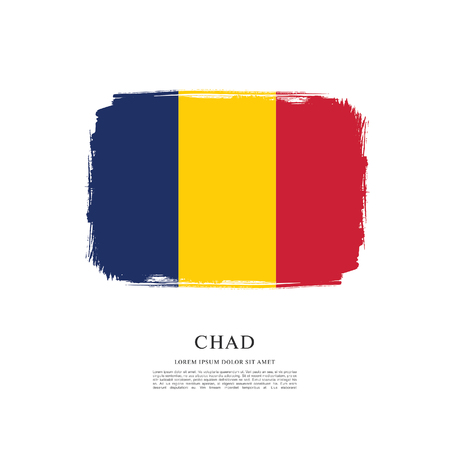 Flag of Chad brush stroke backgroundのイラスト素材