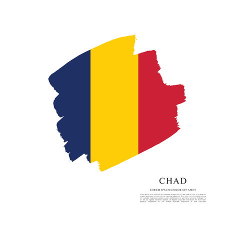 Flag of Chad brush stroke backgroundのイラスト素材