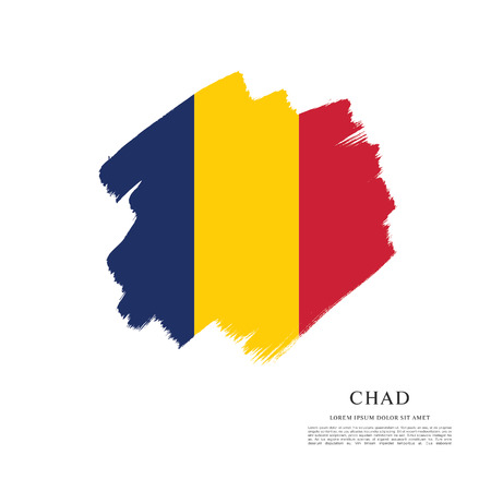 Flag of Chad brush stroke backgroundのイラスト素材