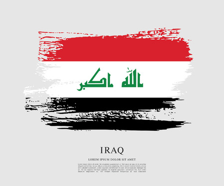Flag of Iraq brush stroke backgroundのイラスト素材