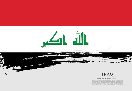 Flag of Iraq brush stroke backgroundのイラスト素材
