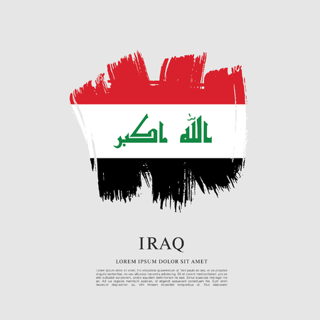 Flag of Iraq brush stroke backgroundのイラスト素材