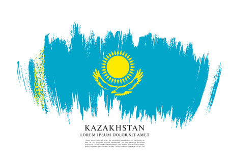 Vector illustration design of Kazakhstan flag layoutのイラスト素材