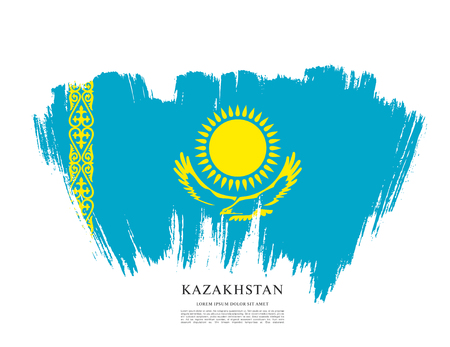 Vector illustration design of Kazakhstan flag layoutのイラスト素材