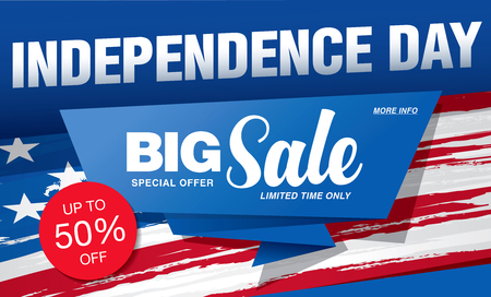 Fourth of July. Independence day sale banner template designのイラスト素材