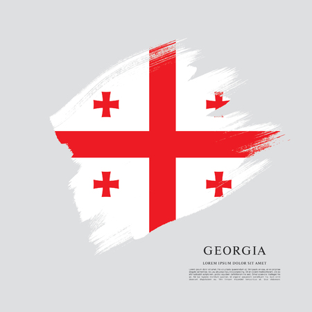 Flag of Georgia, brush stroke backgroundのイラスト素材