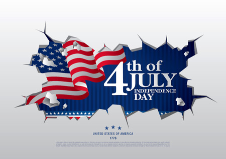 Fourth of July Independence Day; Vector illustrationのイラスト素材