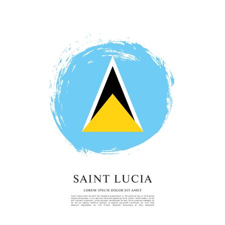 Flag of Saint Lucia brush stroke backgroundのイラスト素材