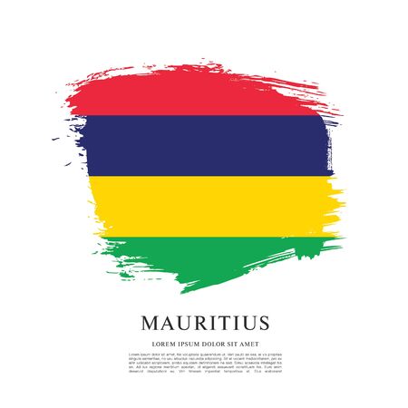 Vector illustration of the flag of Mauritiusのイラスト素材