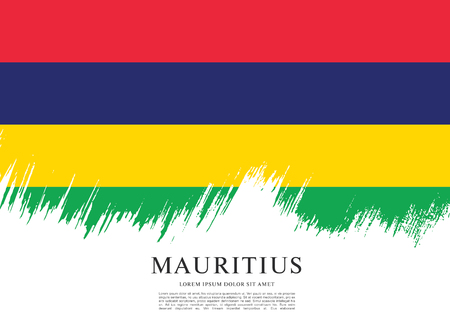 Vector illustration of the flag of Mauritiusのイラスト素材