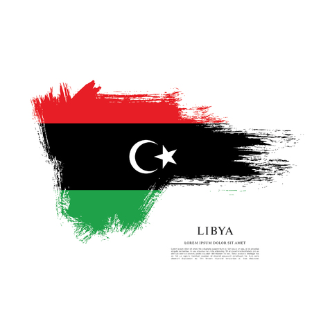 A flag of libya on plain background.のイラスト素材
