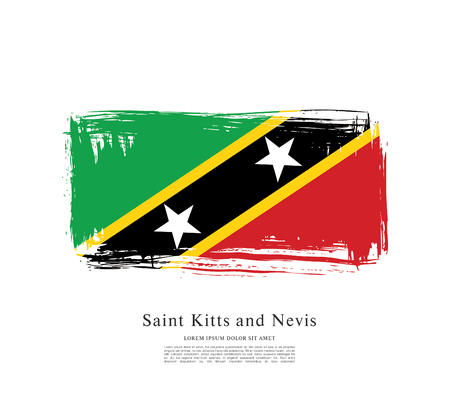 Vector illustration of Saint Kitts and Nevis flagのイラスト素材