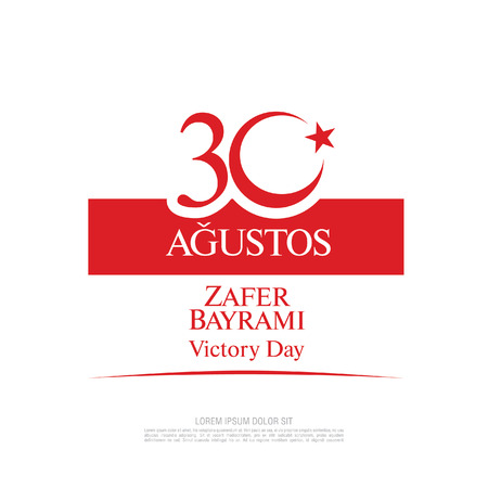 August 30 Victory Day. Translation Turkish inscriptions: August 30 Victory Dayのイラスト素材