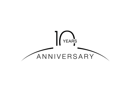 10th anniversary emblem. Ten years anniversary celebration symbolのイラスト素材