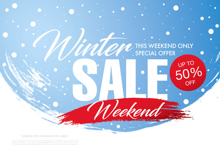 Winter sale banner template design, vector illustrationのイラスト素材