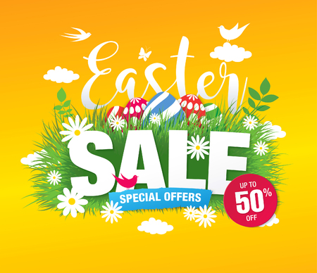 easter sale banner layout designのイラスト素材