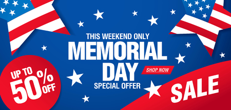 Memorial day sale banner layout designのイラスト素材