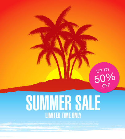 Summer sale banner template vector designのイラスト素材