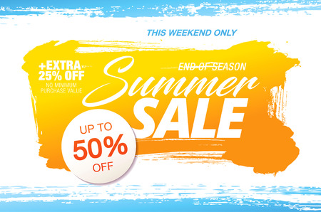 Summer sale banner template vector designのイラスト素材
