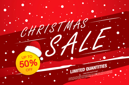 christmas sale banner layout design vector illustrationのイラスト素材