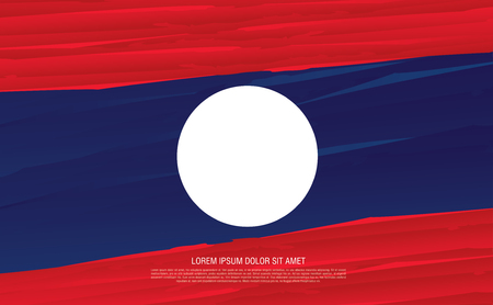 flag of laosのイラスト素材