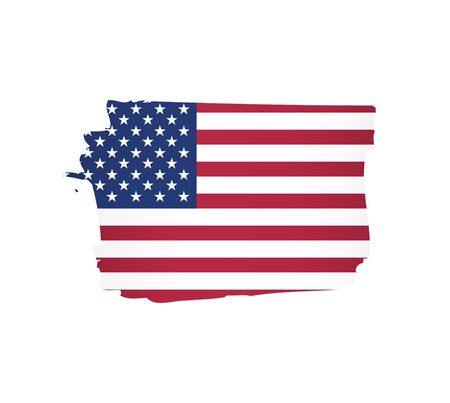 american flag made in a brush stroke background vector illustrationのイラスト素材