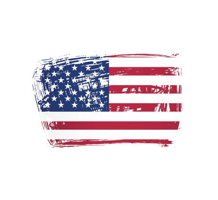 american flag made in a brush stroke background vector illustration