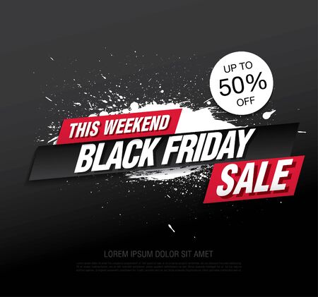 black friday sale banner layout designのイラスト素材